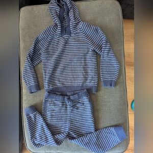 Janie and Jack Navy and White Striped Sweater Set